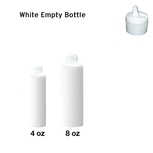Empty Bottle - Blank with white cap (Choose your size)