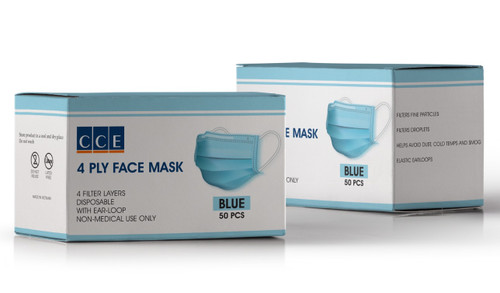 Disposable CCE 4 Ply Face Mask Box/50pc