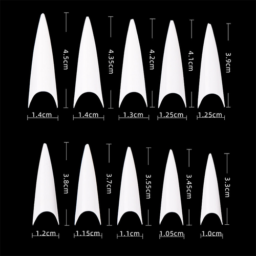 PND (Creation) Nail Tip, #02 Long Stellito  Natural Box/600pcs (15159)