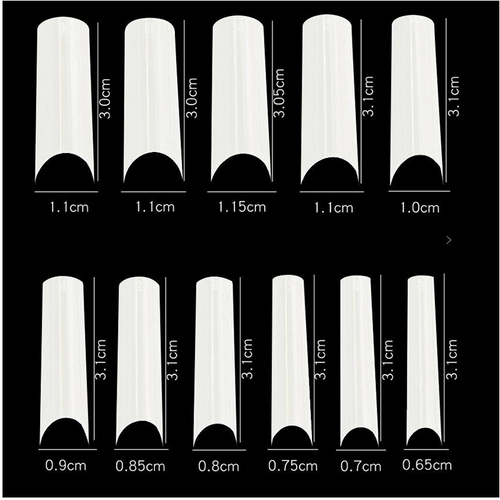 PND (Creation) Nail Tip, #11 Long Straight Natural Box/550pcs (15177)