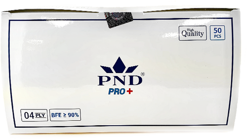 Disposable PND 4 Ply Face Mask Level 1(90%) Pre-Packed 50 boxes/50pc (Net $6.49/box)