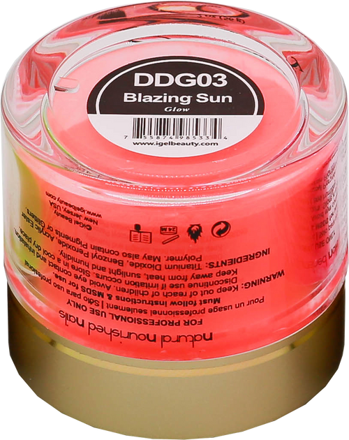 iGel Dip & Dap Powder 2oz - Glow in Dark - DDG03 Blazing Sun