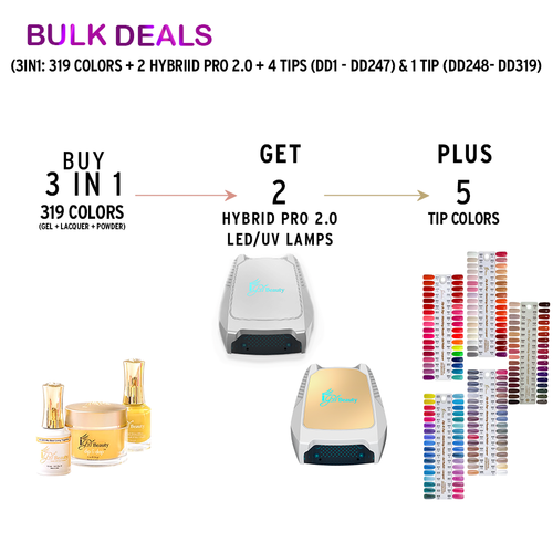 iGel Combo (Duo+DIP)  - 316 colors(#DD01-#DD319) - FREE 2 Hybrid Pro Lamps 2.0  + 1 Tip 