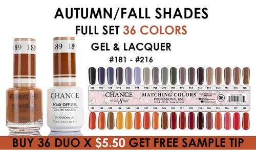 Chance Duo - Brown & Grey Shades (#181-#216) = 32 colors x $4.40 + 1 Tip #6