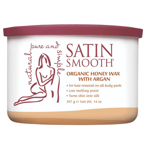 Satin Smooth Hard Wax 14oz - 814144 - Organic Honey with Agan