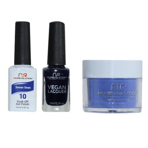 NR Trio:Gel+Lacquer+Dip|Acrylic - #MS010 Seven Seas