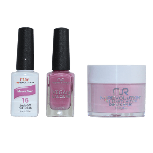 NR Trio:Gel+Lacquer+Dip|Acrylic - #MS016 Mauve Over