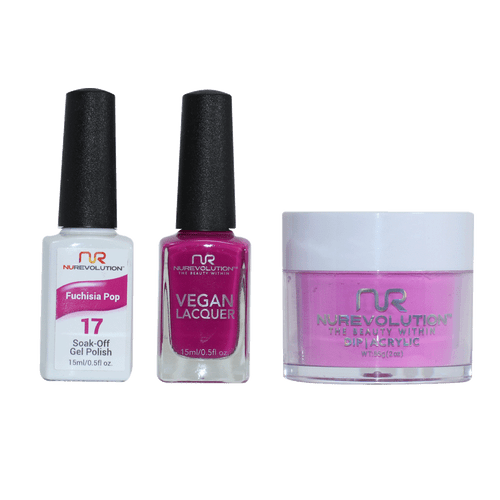 NR Trio:Gel+Lacquer+Dip|Acrylic - #MS017 Fuchisia Pop