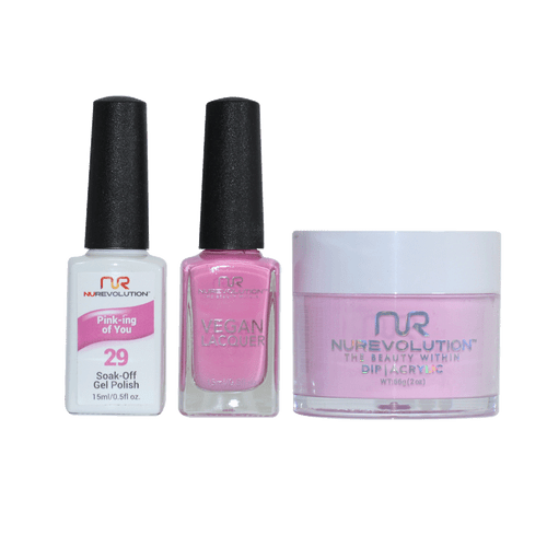 NR Trio:Gel+Lacquer+Dip|Acrylic - #MS029 Pink-ing of You