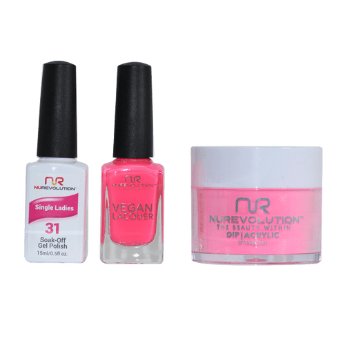 NR Trio:Gel+Lacquer+Dip|Acrylic - #MS031 Single Ladies