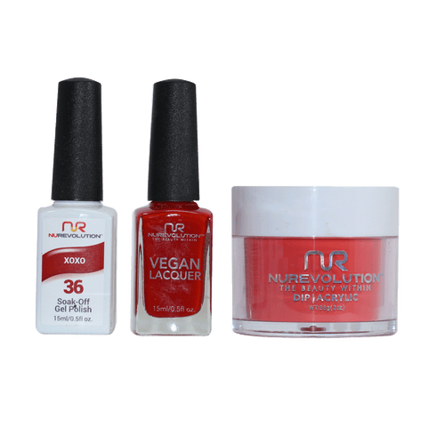 NR Trio:Gel+Lacquer+Dip|Acrylic - #MS036 XOXO