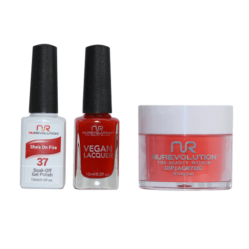 NR Trio:Gel+Lacquer+Dip|Acrylic - #MS037 She's On Fire