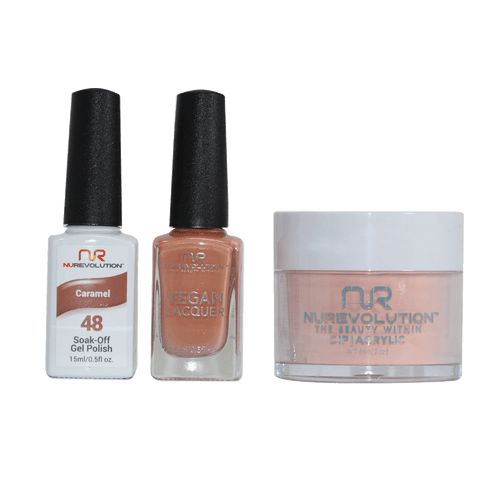 NR Trio:Gel+Lacquer+Dip|Acrylic - #MS048 Caramel