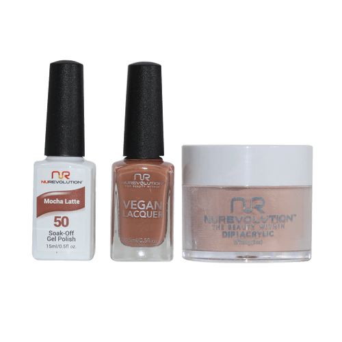 NR Trio:Gel+Lacquer+Dip|Acrylic - #MS050 Mocha Latte