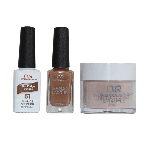 NR Trio:Gel+Lacquer+Dip|Acrylic - #MS051 Hot Fudge Sundae