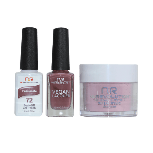 NR Trio:Gel+Lacquer+Dip|Acrylic - #MS072 Passionate