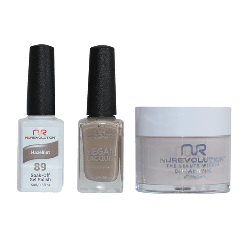 NR Trio:Gel+Lacquer+Dip|Acrylic - #MS089 Hazelnut