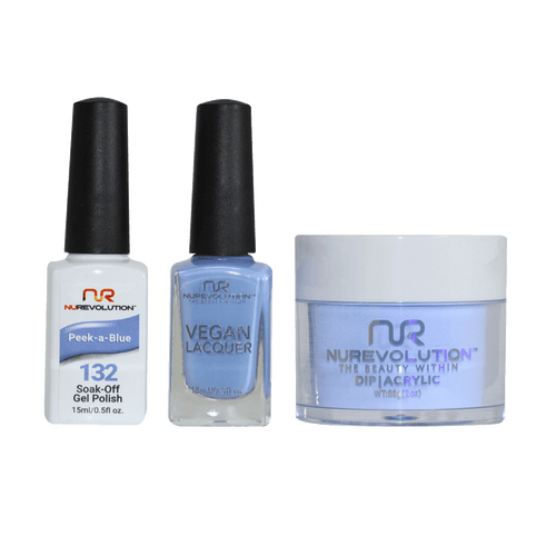 NR Trio:Gel+Lacquer+Dip|Acrylic - #MS132 Peek-a-Blue