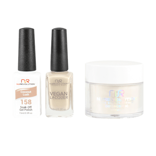 NR Trio:Gel+Lacquer+Dip|Acrylic - #MS158 Coconut Lush