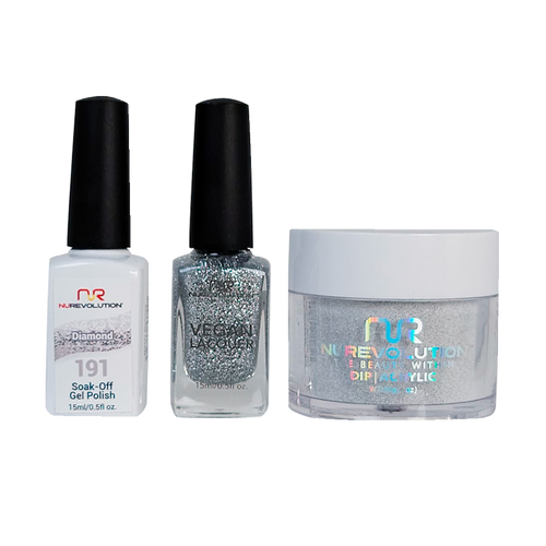 NR Trio:Gel+Lacquer+Dip|Acrylic - #MS191 Diamond
