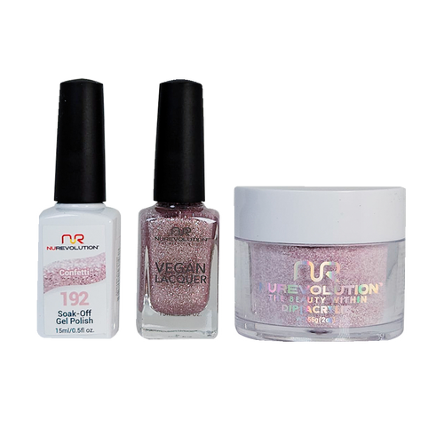 NR Trio:Gel+Lacquer+Dip|Acrylic - #MS192 Confetti