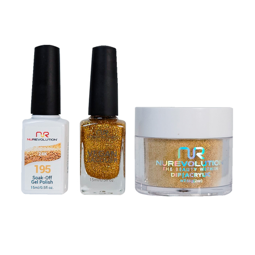 NR Trio:Gel+Lacquer+Dip|Acrylic - #MS195 24K