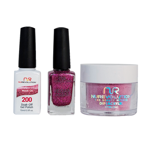 NR Trio:Gel+Lacquer+Dip|Acrylic - #MS200 Mask On