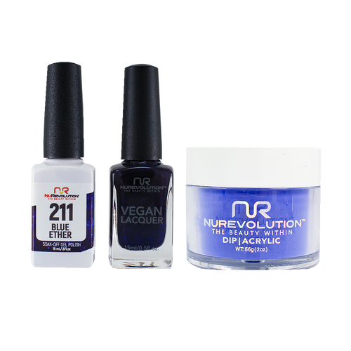 NR Trio:Gel+Lacquer+Dip|Acrylic - #MS211 Blue Ether