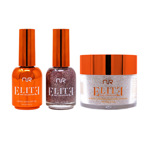 NR Elite 4in1:Gel+Lacquer+Dip|Acrylic -  #EMS36 Rose Gold Glitter