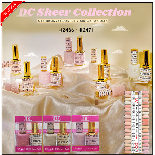 DND DC Duo Tip 13 Sheer Collection: #2436-#2471 (Out of Stock #2439) = 35 colors x $5.5  + 1 Tip