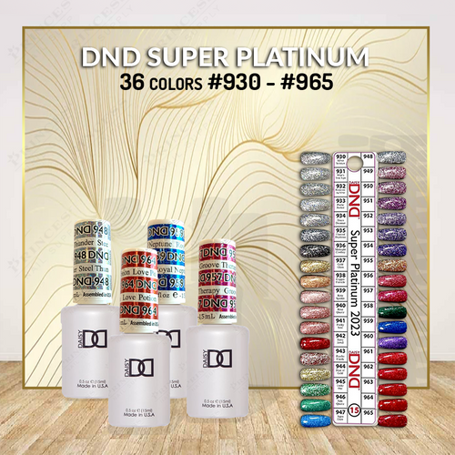 DND Super Platinum Gel Tip 15: #930-#965 = 36 Colors x $5.75 + 1 Tip
