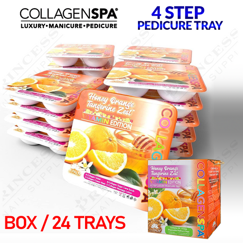 LP Collagen Spa 4 Step Pedi Tray Box/24 tray x $2.20 - Orange Tangerin Zest