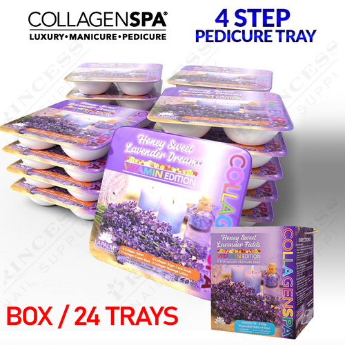 LP Collagen Spa 4 Step Pedi Tray Box/24 tray x $2.20 - Lavender