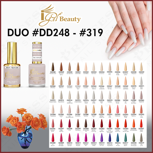 iGel Duo #DD248 - #DD319 = 72 colors x $4.20 FREE 1 TIP SET
