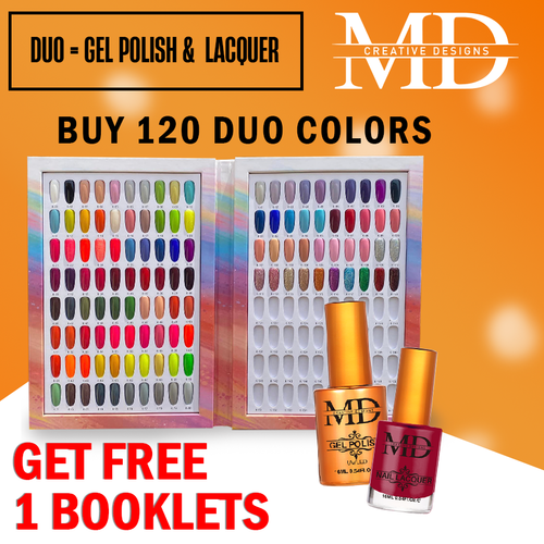 MD Duo(Gel+Lacquer) - 120 colors, Free 1 Booklets ($4.95 each duo)