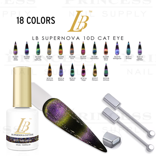 LB 10D Cat Eye- 18 Colors ($5.28 each) Free 2 Magnets + 1 Sample Tip