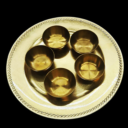 Mademoiselle  Plate + 5 cup holder - Gold