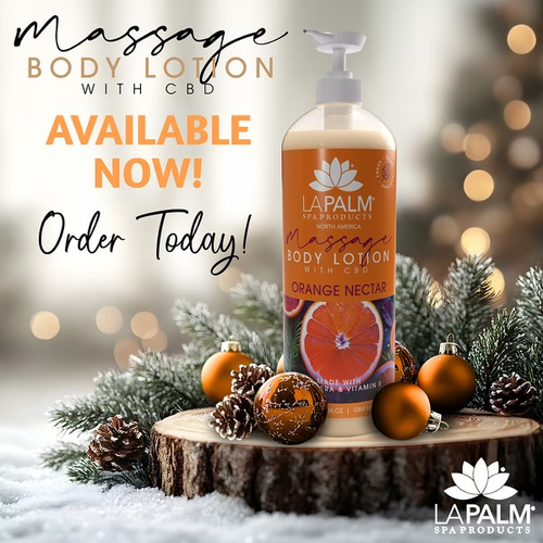 La Palm Massage Lotion w/CBD 36oz - Orange Nectar