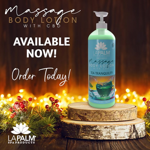 La Palm Massage Lotion w/CBD 36oz -Tea Tranquility
