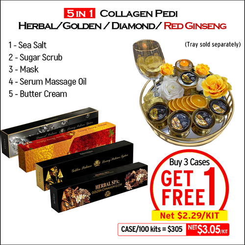 Mademoiselle Collagen Spa 5in1, Buy 3 Case/100 kit x $305, Free 1 Case (Net $2.29/Kit)