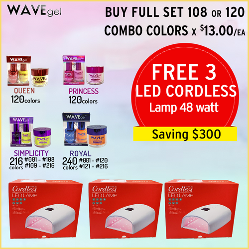 Buy Full Set Combo Collection. Free 3 White Cordless LED Lamps 48watt