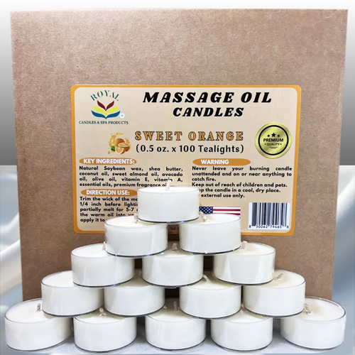 Royal Massage Candle Tealight Case/100pc Sweet Orange