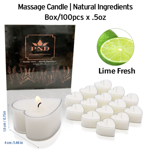 PND Massage Candle Natural Ingredients Case/100pc Lime Fresh
