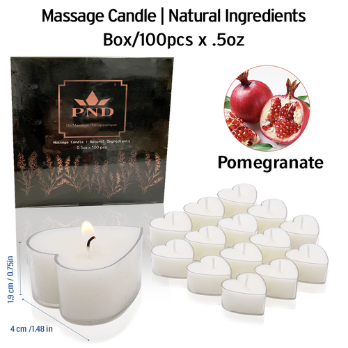 PND Massage Candle Natural Ingredients Case/100pc  Pomegranate