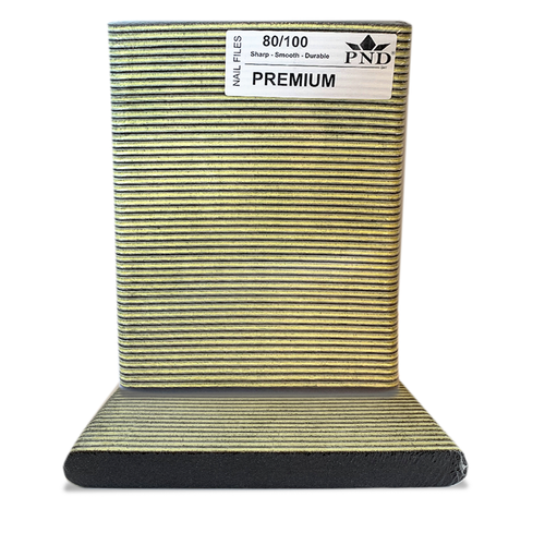  PND Premium Nail Files Pack/50pcs - Black-Gold, 80/100 Grit
