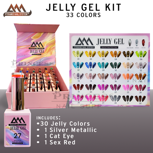 Pyramid Jelly Gel Kit .5oz - 33 colors + 1 Tip