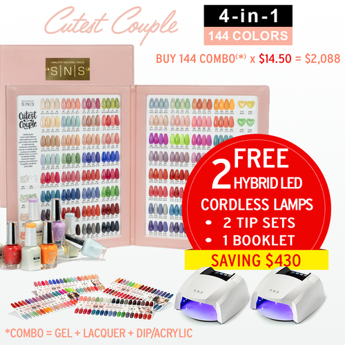 4in1 SNS Pro Cutest Couple Combo Set #001 - #144 = 144 colors, Free Gifts Value $430