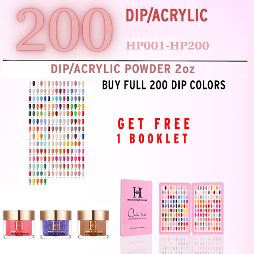 Honey Secret  Dip|Dap #1 - #200 colors = 200 colors. Free 1 booklet