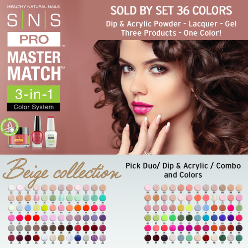 3in1 SNS Pro Beige Collection Sold by Set 36 colors