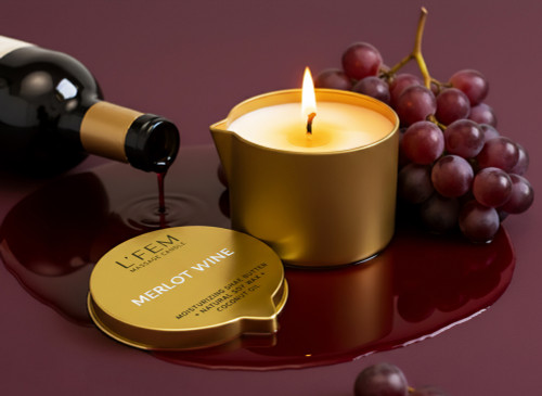 L'Fem Massage Candle 8oz - Merlot Wine